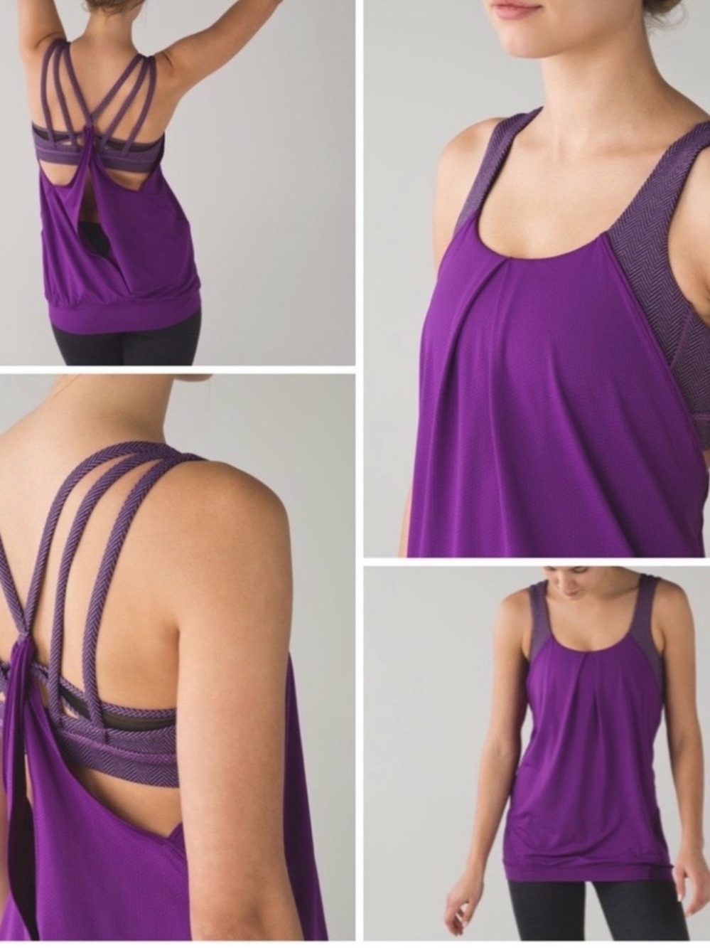 lululemon athletica Nouveau Limits Purple Strappy-Back Active Tank